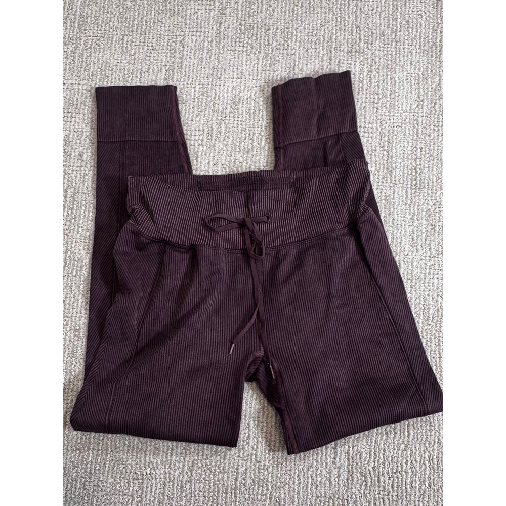 Pink Victoria's Secret Active Ribbed Joggers Plum Burgundy High Waist Large